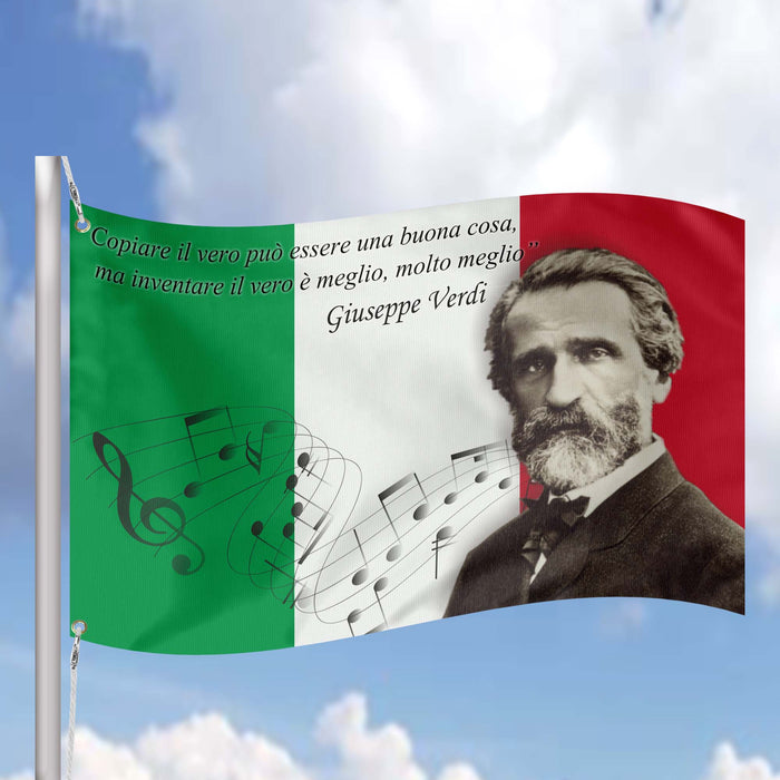 Giuseppe Verdi Italian Composer Flag Banner