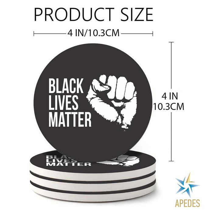 Black Lives Matter Absorbent Ceramic Coasters for Drinks with Holder (Set of 8)