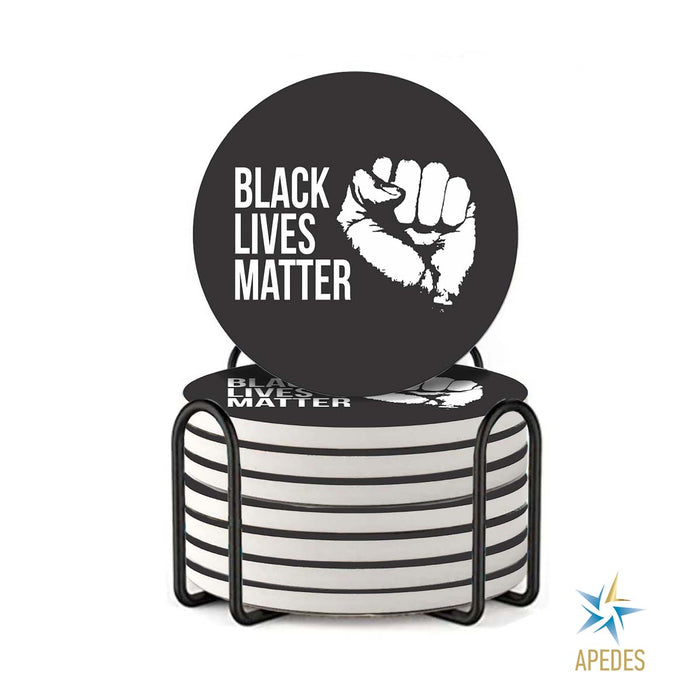 Black Lives Matter Absorbent Ceramic Coasters for Drinks with Holder (Set of 8)