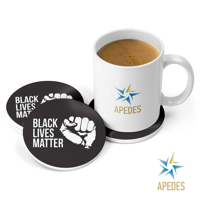 Black Lives Matter Absorbent Ceramic Coasters for Drinks with Holder (Set of 8)