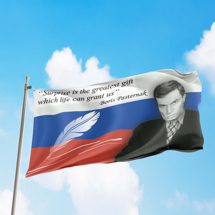 Boris Pasternak Russian Writer Poet Flag Banner