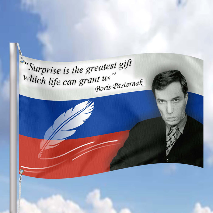 Boris Pasternak Russian Writer Poet Flag Banner