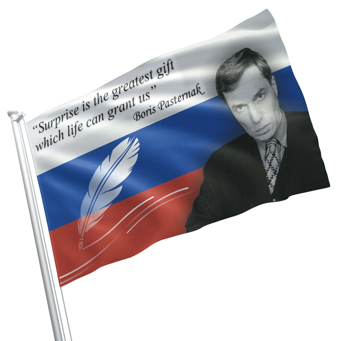 Boris Pasternak Russian Writer Poet Flag Banner