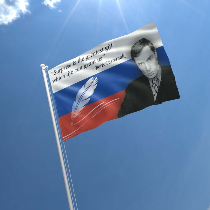 Boris Pasternak Russian Writer Poet Flag Banner