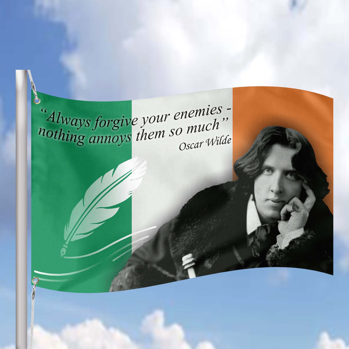 Oscar Wilde Irish Writer Poet Flag Banner
