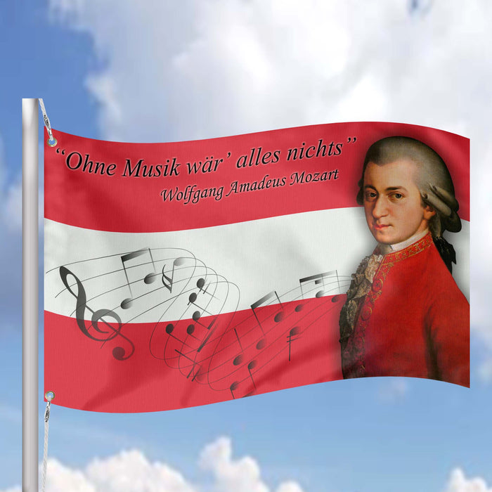 Wolfgang Amadeus Mozart Austrian Composer Flag Banner