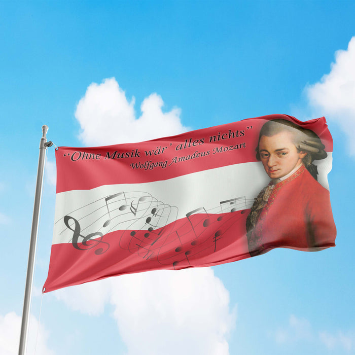 Wolfgang Amadeus Mozart Austrian Composer Flag Banner