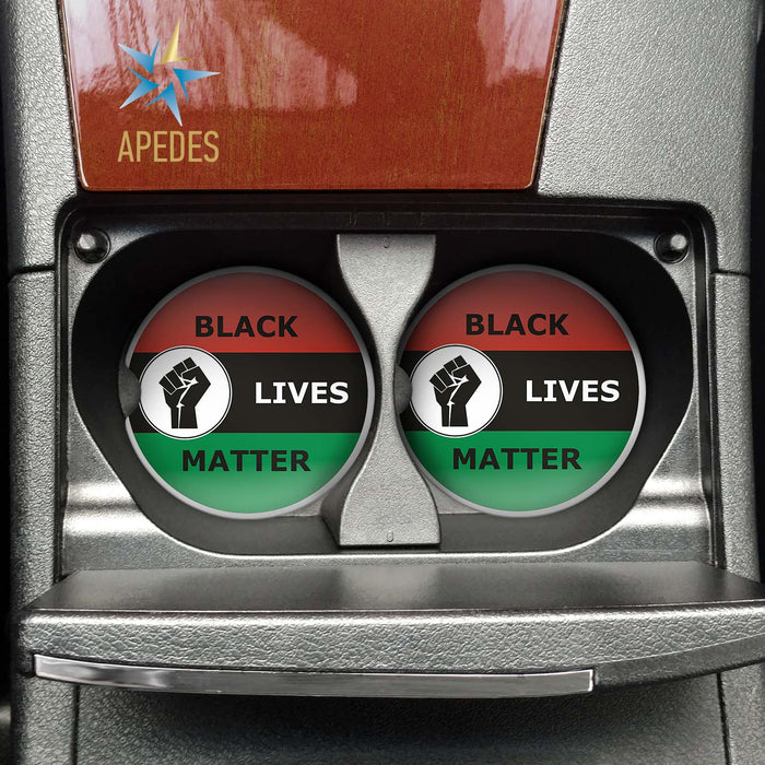 Black Lives Matter Car Cup Holder Coaster (Set of 2)