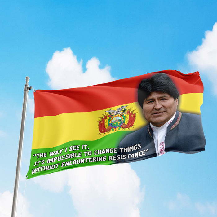 Evo Morales Bolivia President Flag Banner