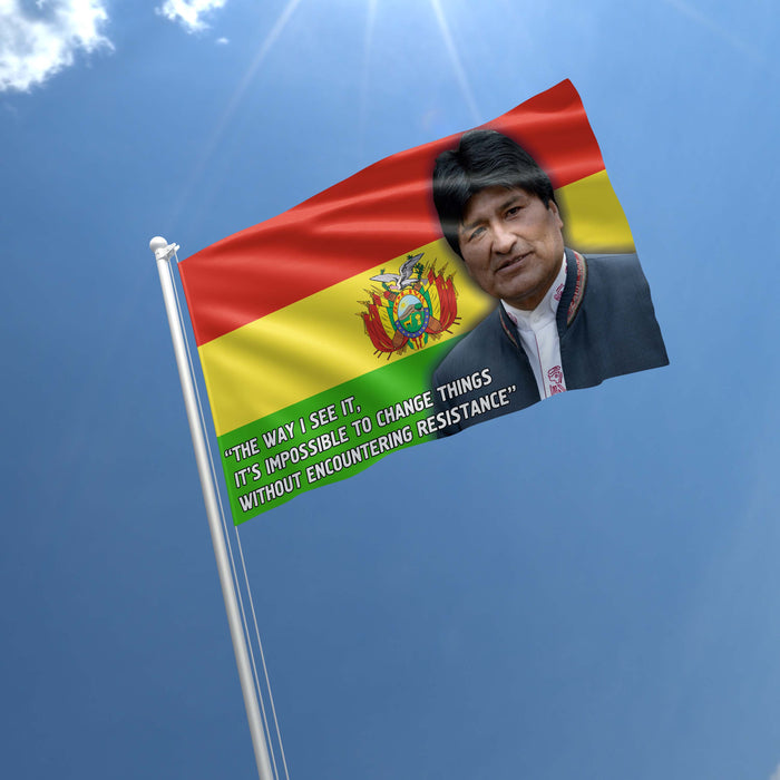 Evo Morales Bolivia President Flag Banner