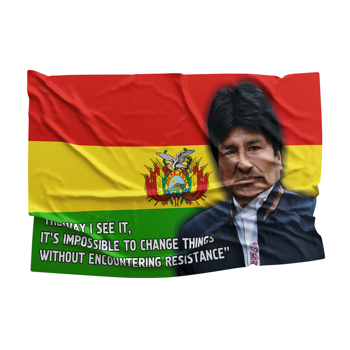 Evo Morales Bolivia President Flag Banner