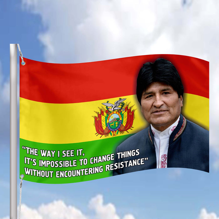 Evo Morales Bolivia President Flag Banner