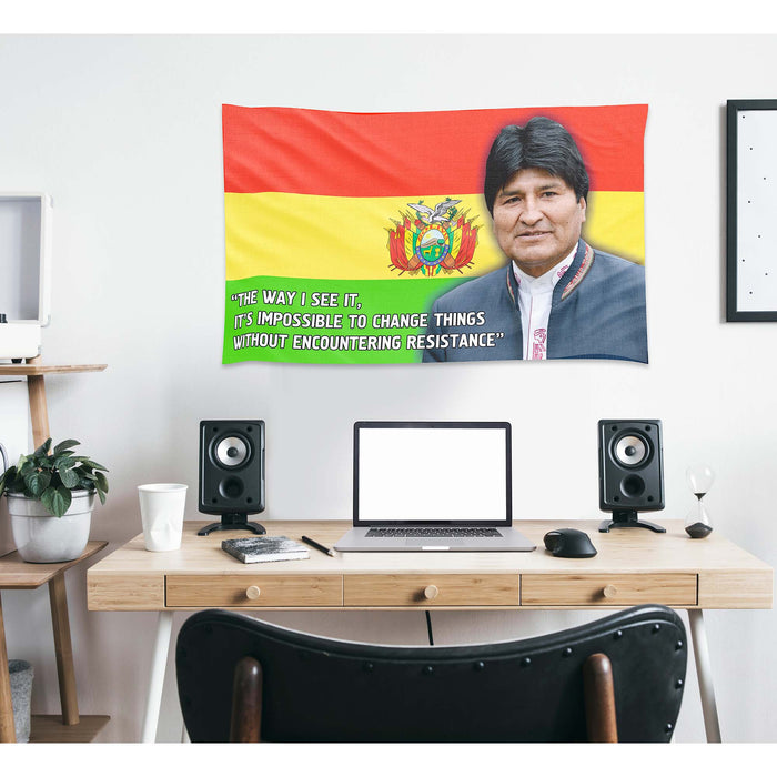 Evo Morales Bolivia President Flag Banner