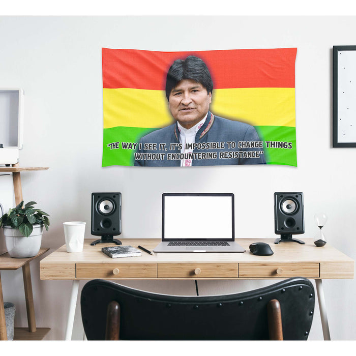 Evo Morales Bolivia President Flag Banner