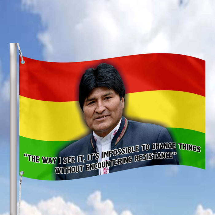 Evo Morales Bolivia President Flag Banner