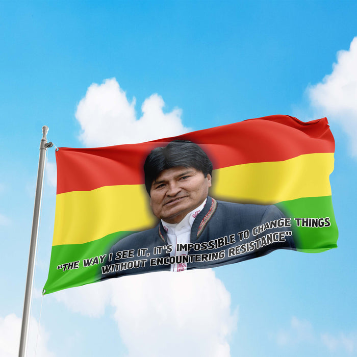 Evo Morales Bolivia President Flag Banner