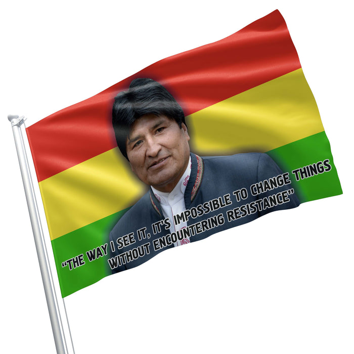 Evo Morales Bolivia President Flag Banner