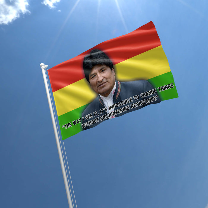 Evo Morales Bolivia President Flag Banner