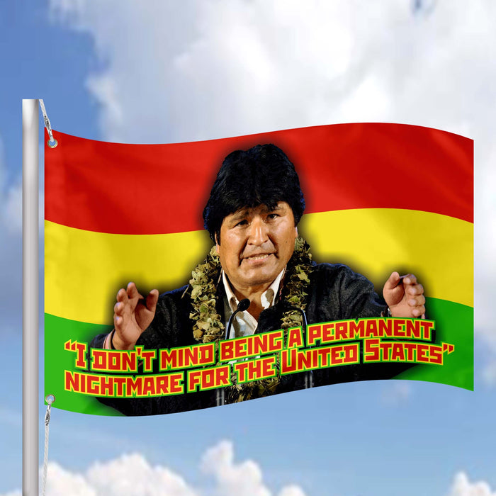 Evo Morales Bolivia President Flag Banner