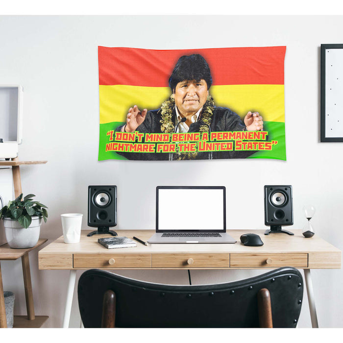 Evo Morales Bolivia President Flag Banner