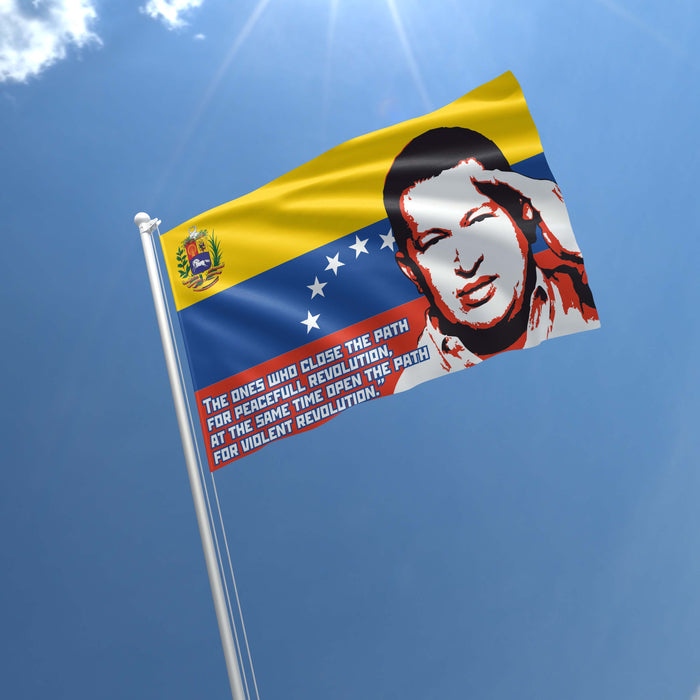 Hugo Chavez Venezuela President Flag Banner