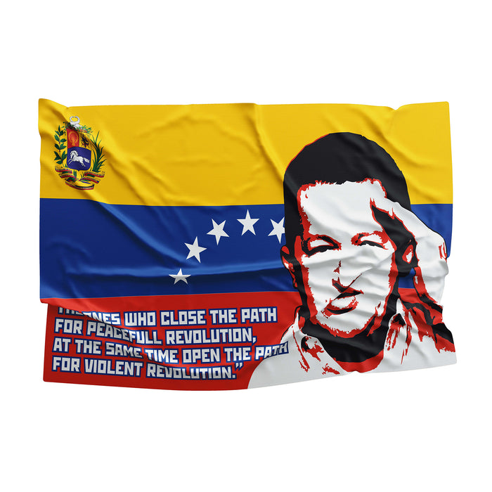 Hugo Chavez Venezuela President Flag Banner