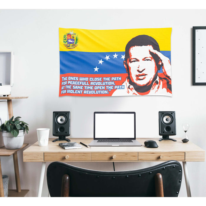 Hugo Chavez Venezuela President Flag Banner