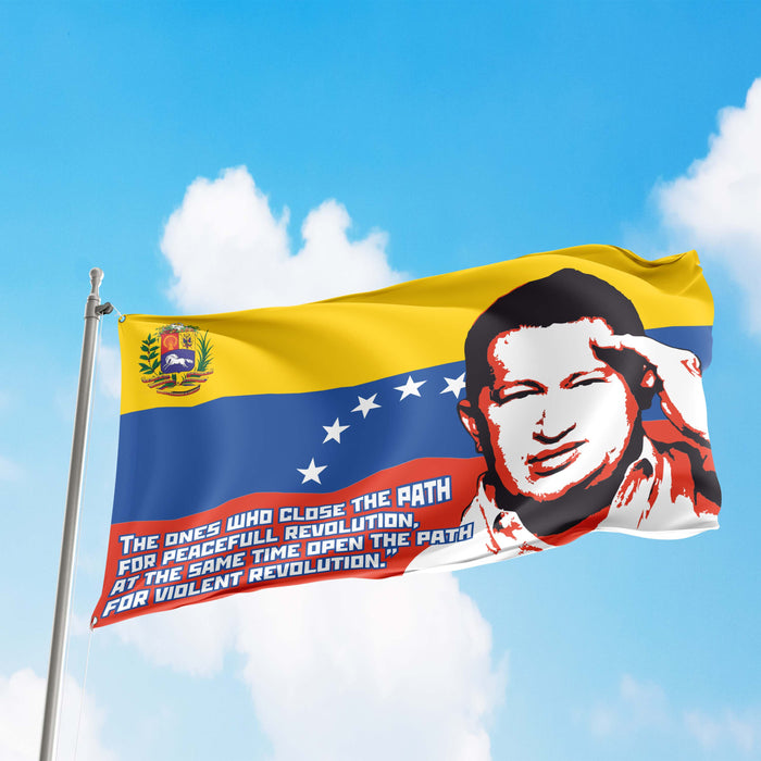 Hugo Chavez Venezuela President Flag Banner