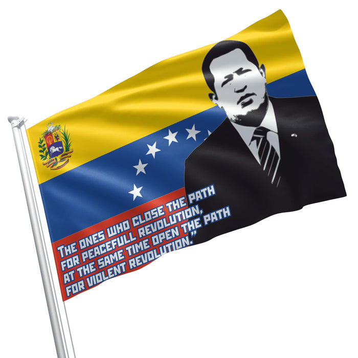 Hugo Chavez Venezuela President Flag Banner