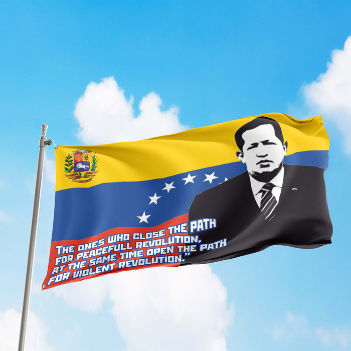 Hugo Chavez Venezuela President Flag Banner