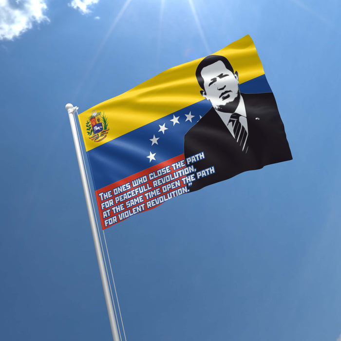 Hugo Chavez Venezuela President Flag Banner