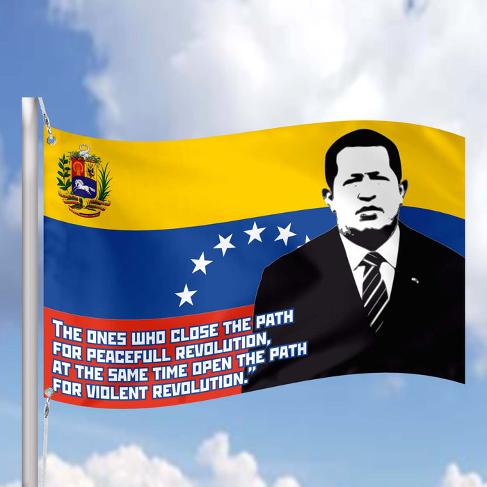 Hugo Chavez Venezuela President Flag Banner