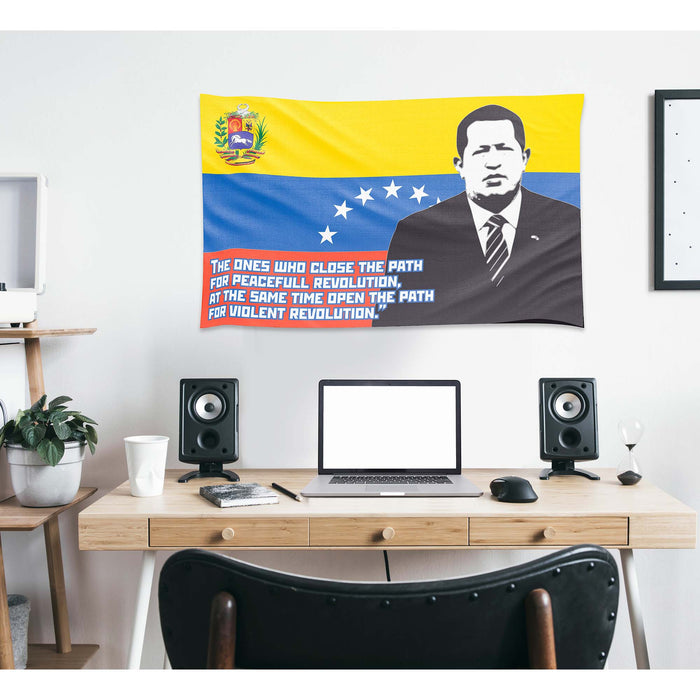 Hugo Chavez Venezuela President Flag Banner