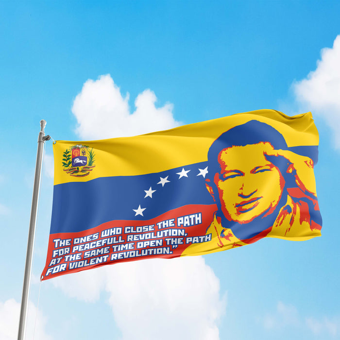 Hugo Chavez Venezuela President Flag Banner