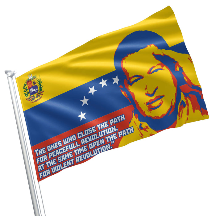 Hugo Chavez Venezuela President Flag Banner