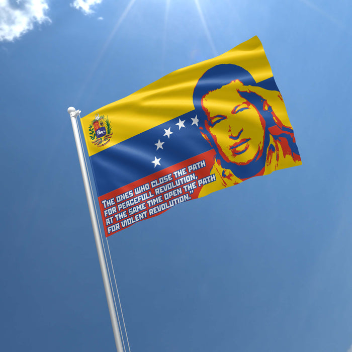 Hugo Chavez Venezuela President Flag Banner