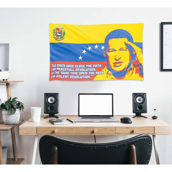 Hugo Chavez Venezuela President Flag Banner