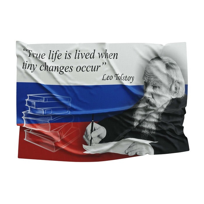 Leo Tolstoy Russian Writer Author Flag Banner