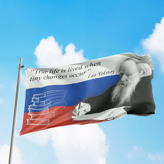 Leo Tolstoy Russian Writer Author Flag Banner