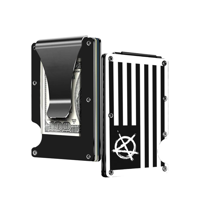 US Anarchy Stainless Steel Money Clip Wallet Credit Card Holder