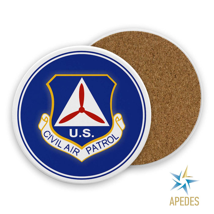 US Civil Air Patrol Absorbent Ceramic Coasters for Drinks with Holder (Set of 8)