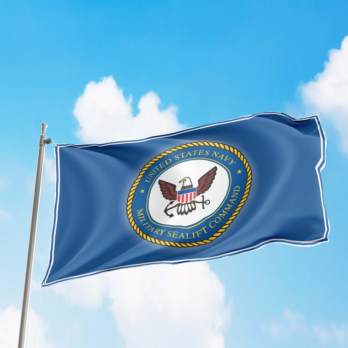 US Military Sealift Commands Flag Banner