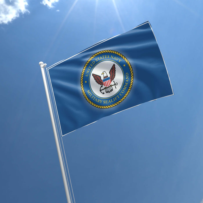 US Military Sealift Commands Flag Banner