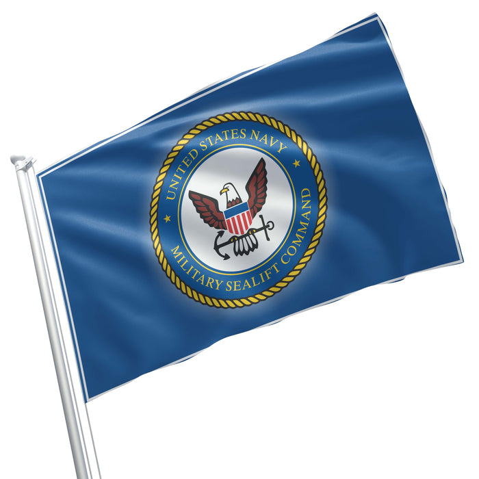 US Military Sealift Commands Flag Banner