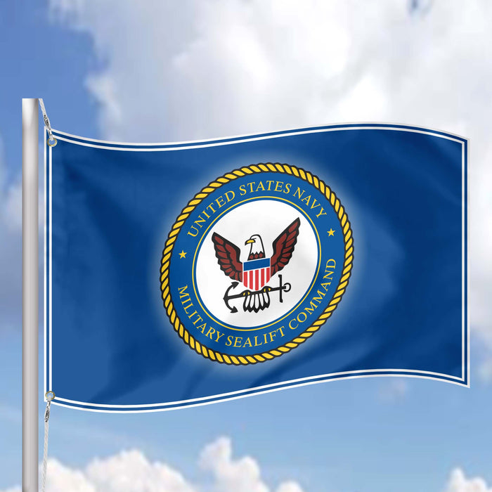 US Military Sealift Commands Flag Banner