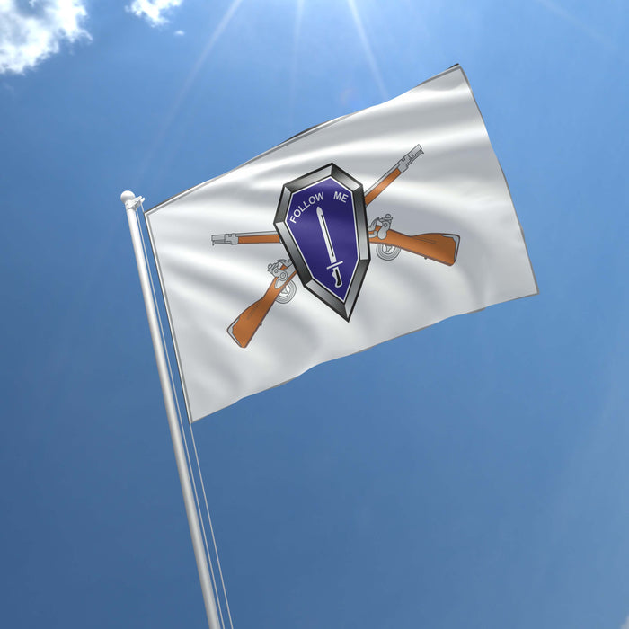 Follow Me Cross Rifles US Army United Flag Banner