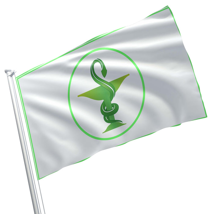 Medical Sign Pharmacy Logo Rod of Asclepius Caduceus Flag Banner