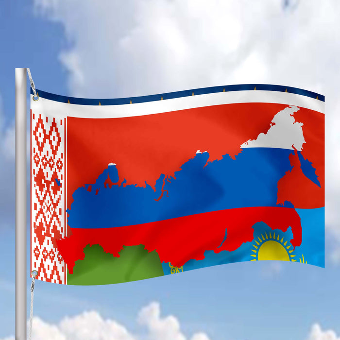 Belarus and Russia Together Flag Banner