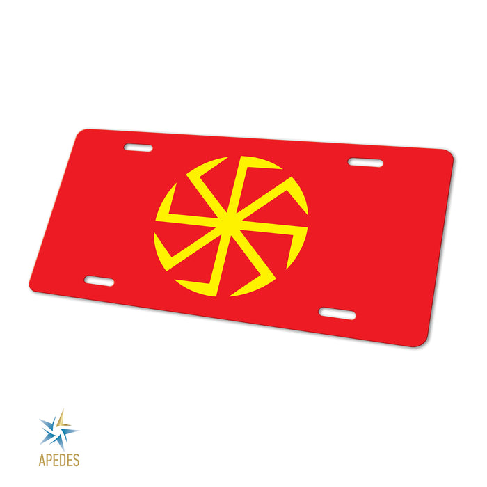 Kolovrat Slavic Solar Symbol Decorative License Plate