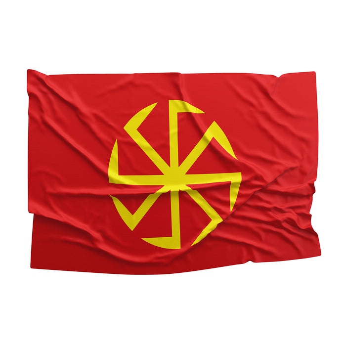 Slavic Symbols Gods Kolovrat Flag Banner
